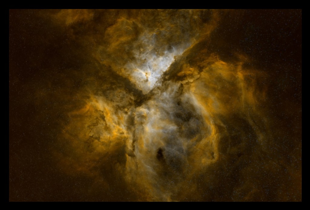 Starless nebulas do look kind of amazing. Without the stars, the structure of the dust and gas dominate your attention.