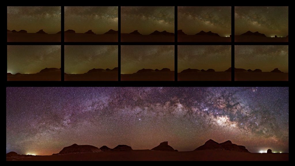 Ahmed Saleh, Milky Way panorama before and after