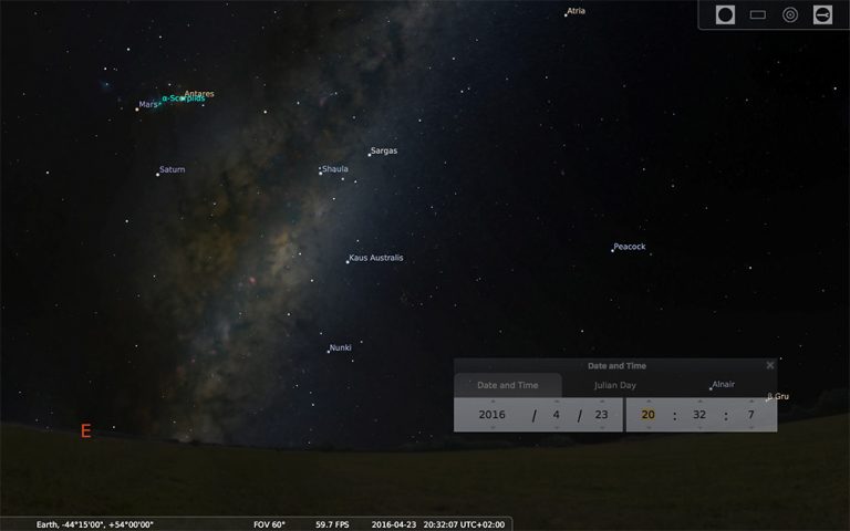 how to use stellarium software to photograph the milky way